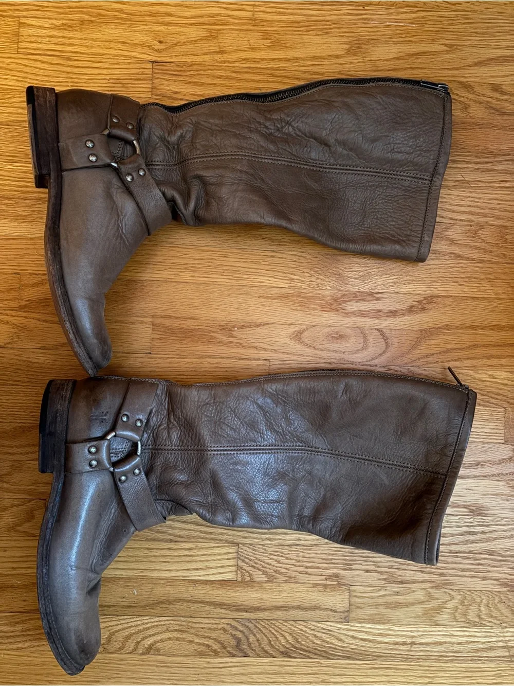 Frye Harness Leather Boots knee high